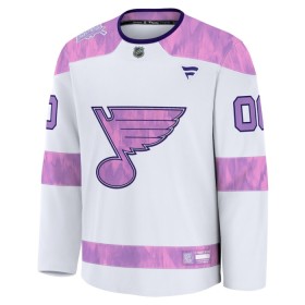 Maillot de Hockey St. Louis Blues Personnaliser Fanatics Hockey Fights Cancer Practice 2024-25 Blanc - Homme